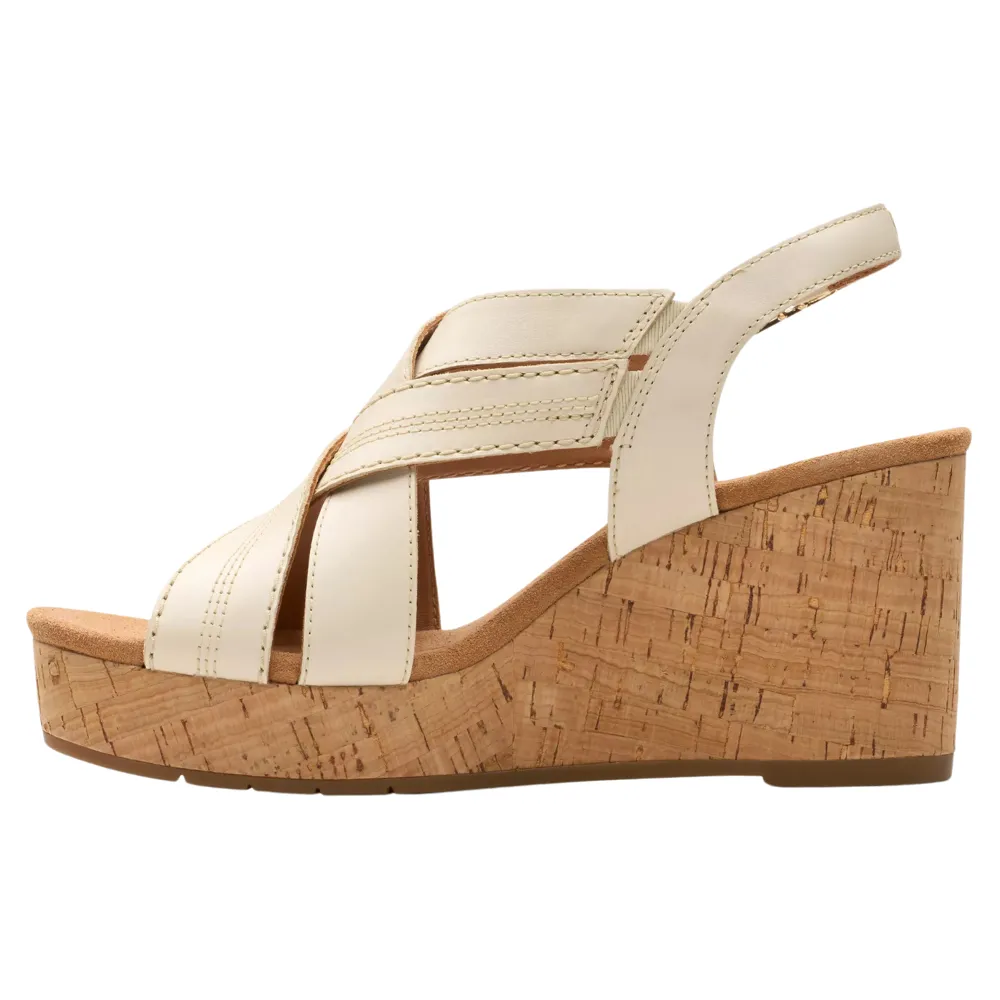 Clarks Sabina Sling Cream Leather Sandal (Women's)