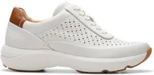 Clarks Women's Tivoli Grace Sneakers, Off White Leather, 8 Wide, 26176419