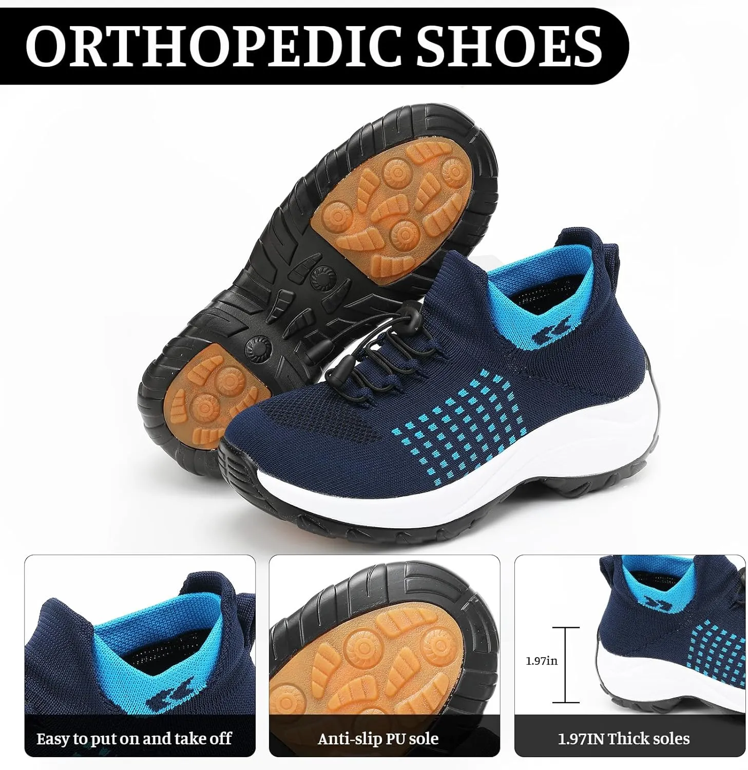Comfort Wear Orthowear Shoes for Women, Fashion Comfortwear Ortho Shoes for Women Plantar Fasciitis Comfortable Air Cushion Ortho Breathable Stretch Cushion