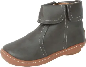 Comfortable Boots for Women Walking Leather Women Ankle Boot Comfy Fashion Round Toe Soft Sole Flat Rubble Women Boot