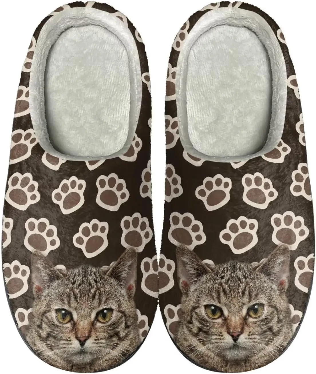 Comfortable Plush Slippers Full Toe Slip-On House Shoes Fuzzy Bedroom Slippers for Women Men Indoor Outdoor