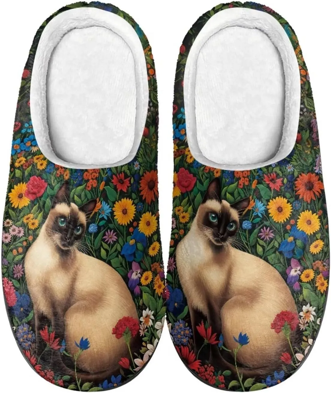 Comfortable Plush Slippers Full Toe Slip-On House Shoes Fuzzy Bedroom Slippers for Women Men Indoor Outdoor