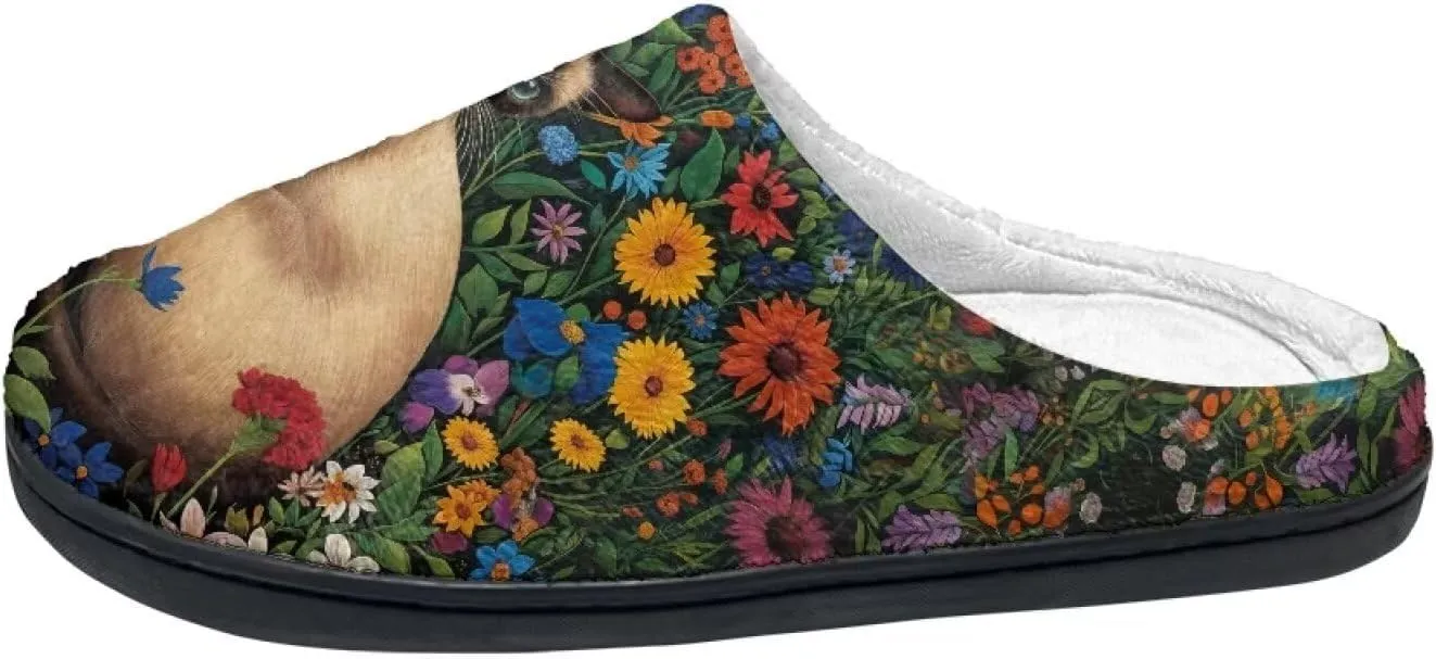 Comfortable Plush Slippers Full Toe Slip-On House Shoes Fuzzy Bedroom Slippers for Women Men Indoor Outdoor
