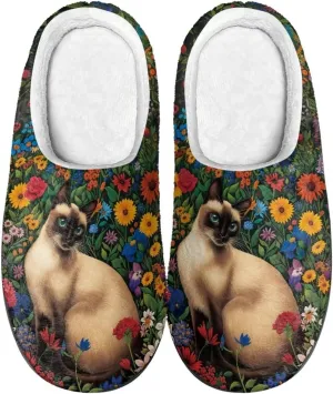 Comfortable Plush Slippers Full Toe Slip-On House Shoes Fuzzy Bedroom Slippers for Women Men Indoor Outdoor