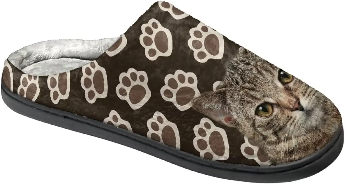 Comfortable Plush Slippers Full Toe Slip-On House Shoes Fuzzy Bedroom Slippers for Women Men Indoor Outdoor
