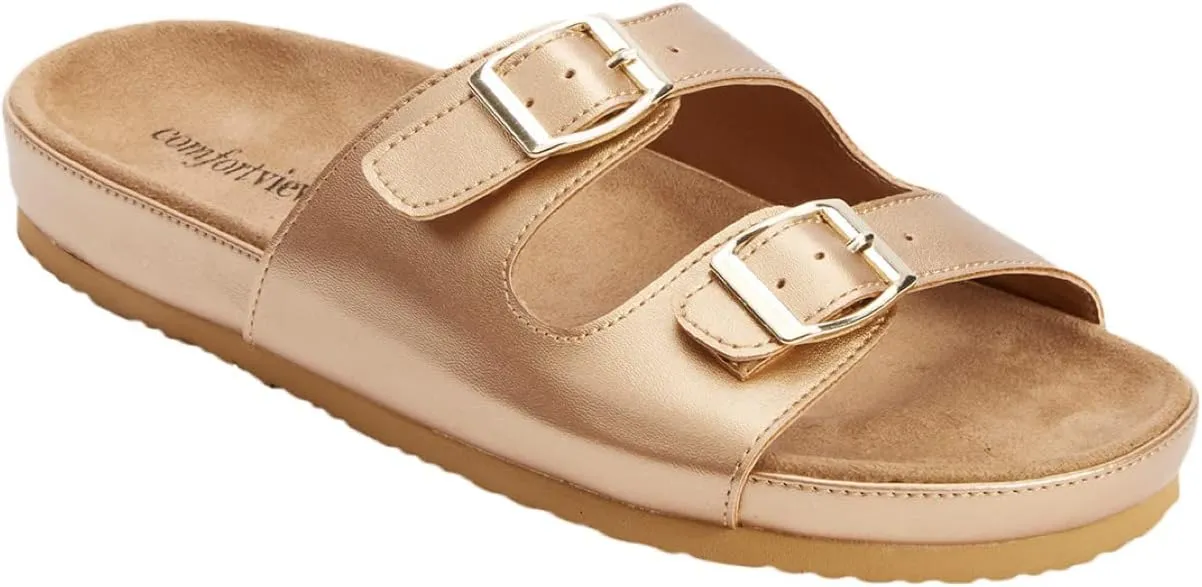 Comfortview Women's Wide Width The Maxi Footbed Sandal