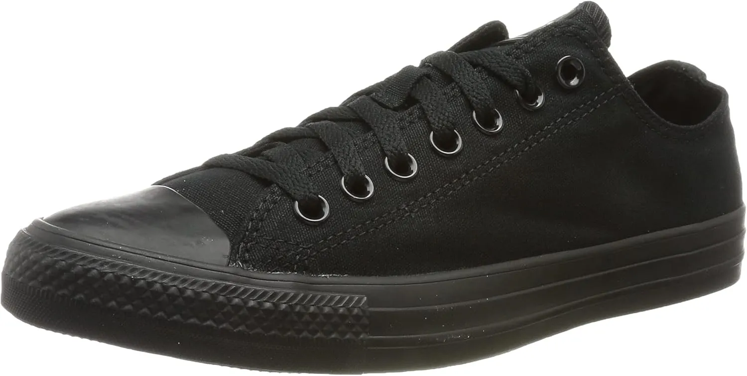 Converse Unisex Chuck Taylor All Star Low Top Sneakers (9.5 Men 11.5 Women, Black Monochrome)