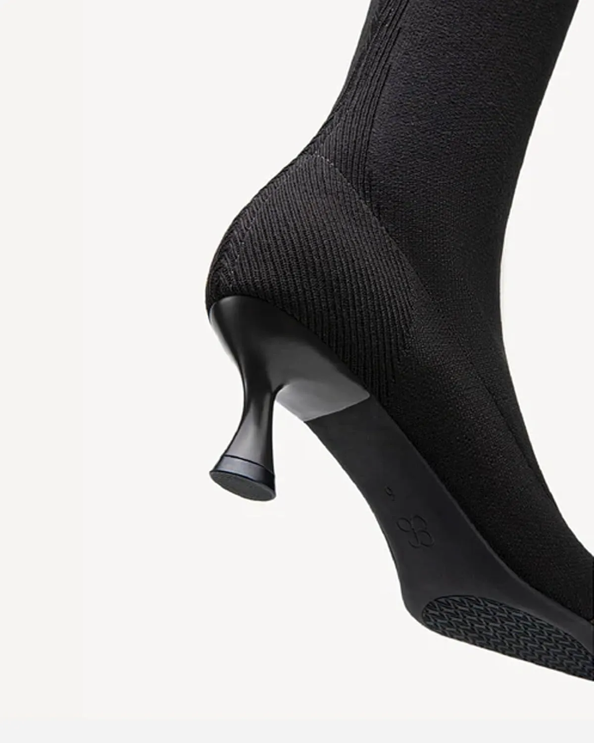 COSY Women's Knit Pointed Toe High Boots, Stretch High Booties for Women, Comfortable Fall Winter Casual Shoes