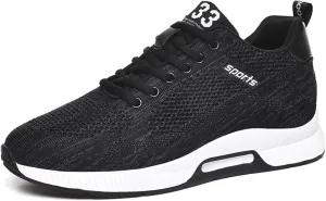 Couple Men's Elevator Shoes Men's Casual Mesh Trainers Lightweight Breathable Lace Up Sports Mens Sneaker Socks High