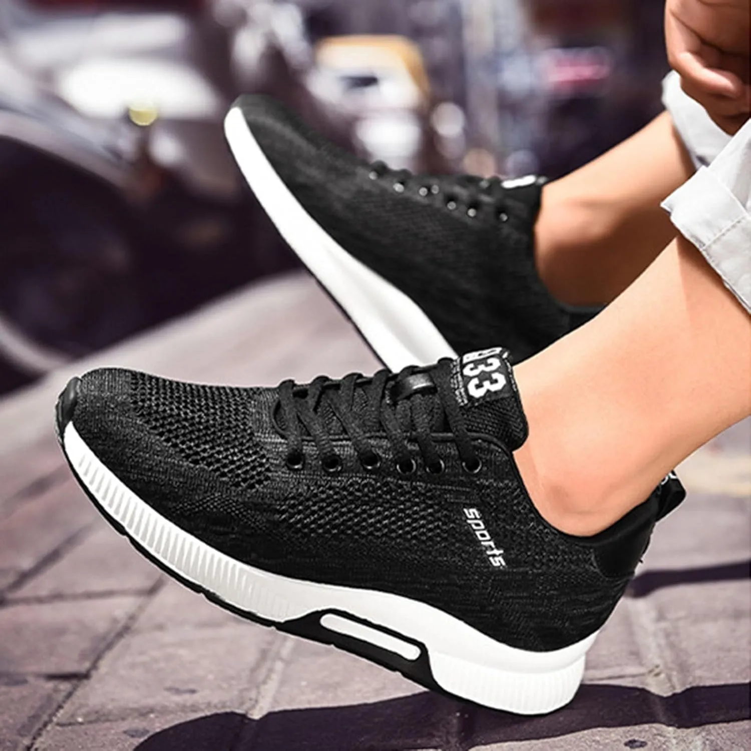 Couple Men's Elevator Shoes Men's Casual Mesh Trainers Lightweight Breathable Lace Up Sports Mens Sneaker Socks High