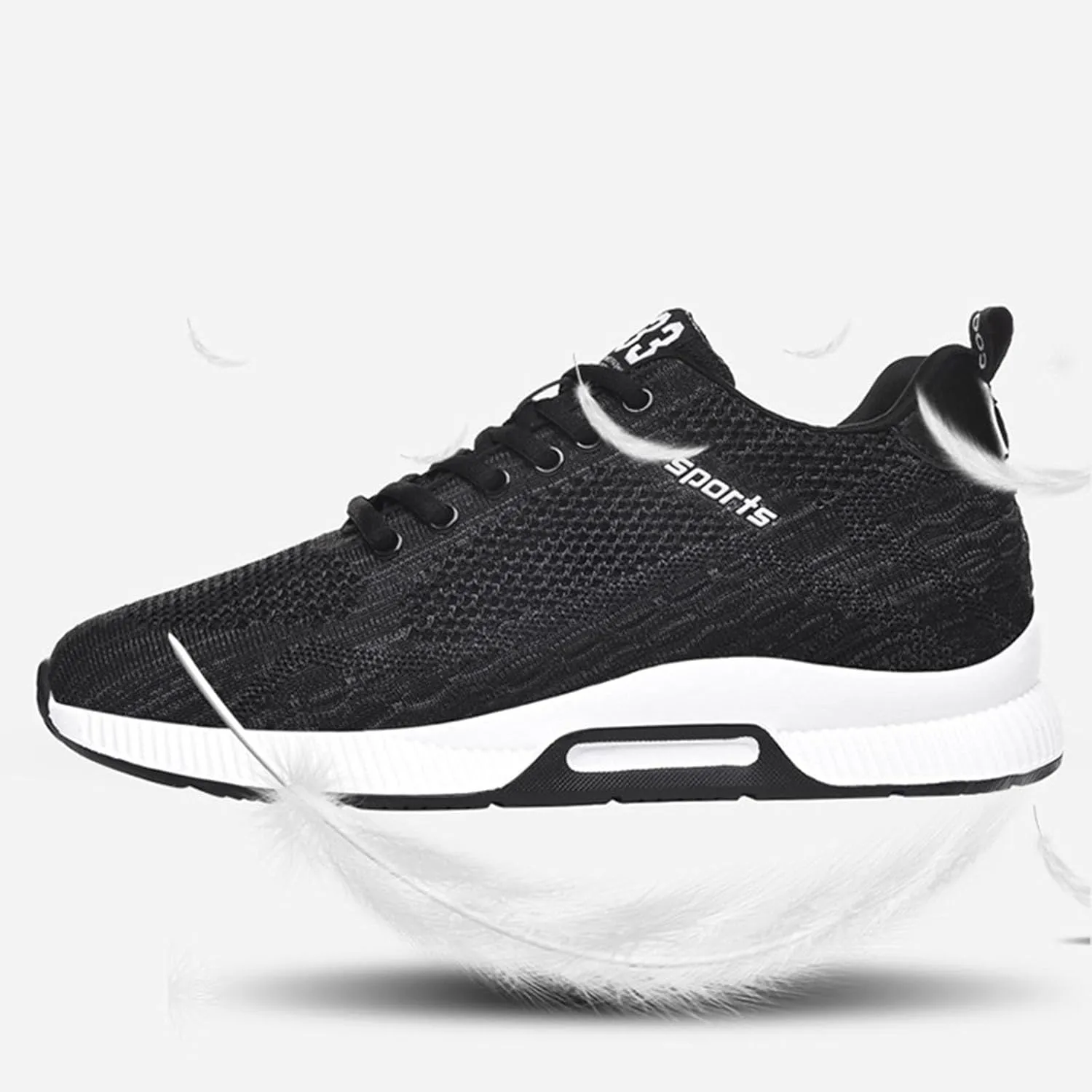 Couple Men's Elevator Shoes Men's Casual Mesh Trainers Lightweight Breathable Lace Up Sports Mens Sneaker Socks High
