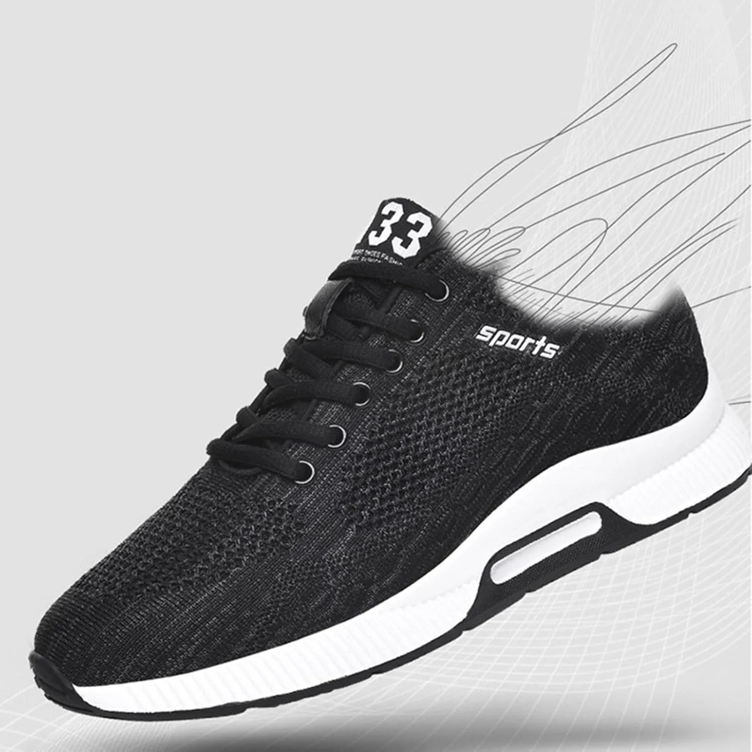 Couple Men's Elevator Shoes Men's Casual Mesh Trainers Lightweight Breathable Lace Up Sports Mens Sneaker Socks High