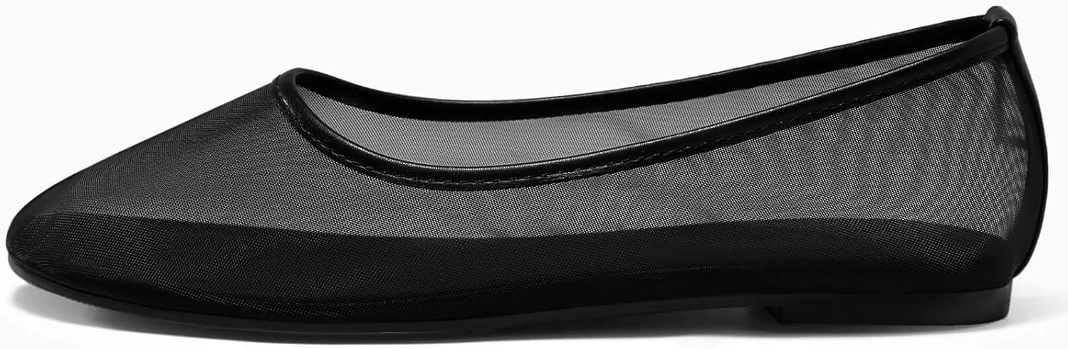 Coutgo Womens Mesh Ballet Flats Slip on Ballerina Flats Comfortable Casual Work Dress Shoes