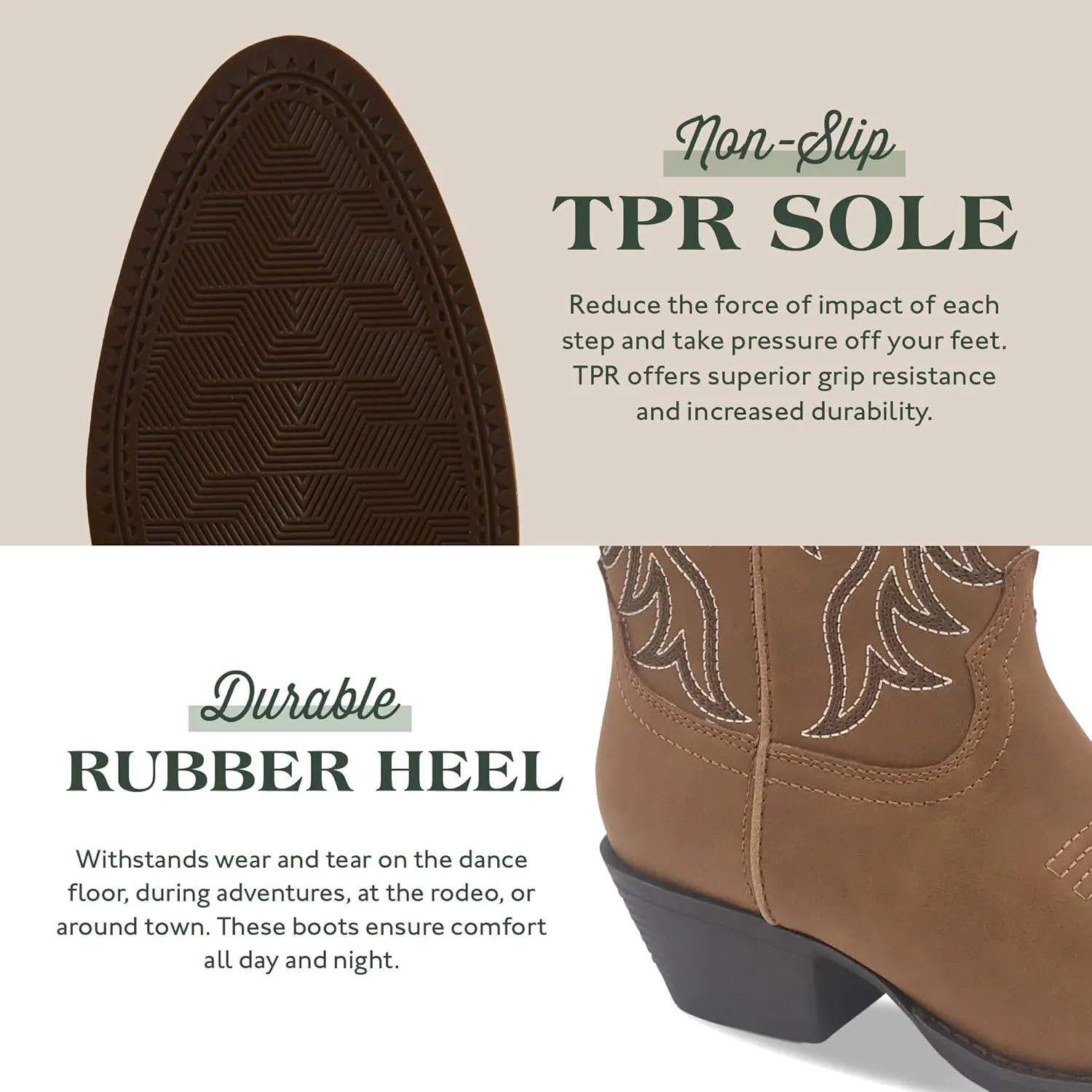 Cowboy Boots for Women - Classic Embroidery Traditional Style Cowgirl Boots, Comfortable Western Boots