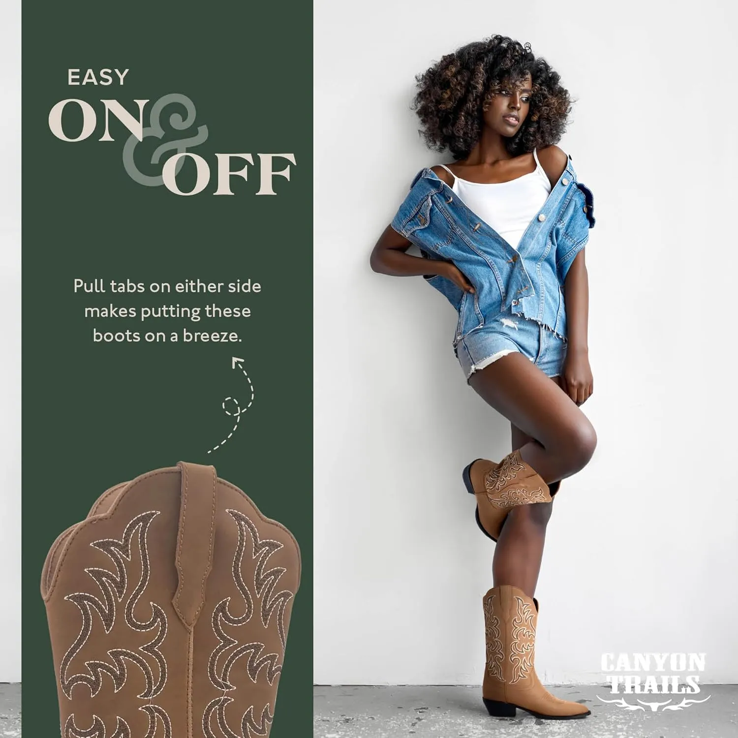 Cowboy Boots for Women - Classic Embroidery Traditional Style Cowgirl Boots, Comfortable Western Boots