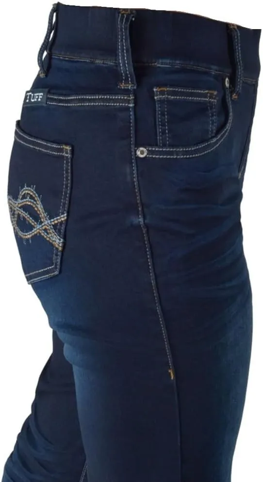 Cowgirl Tuff Western Jeans Womens Shattered Pull On Dark Wash PULDRK