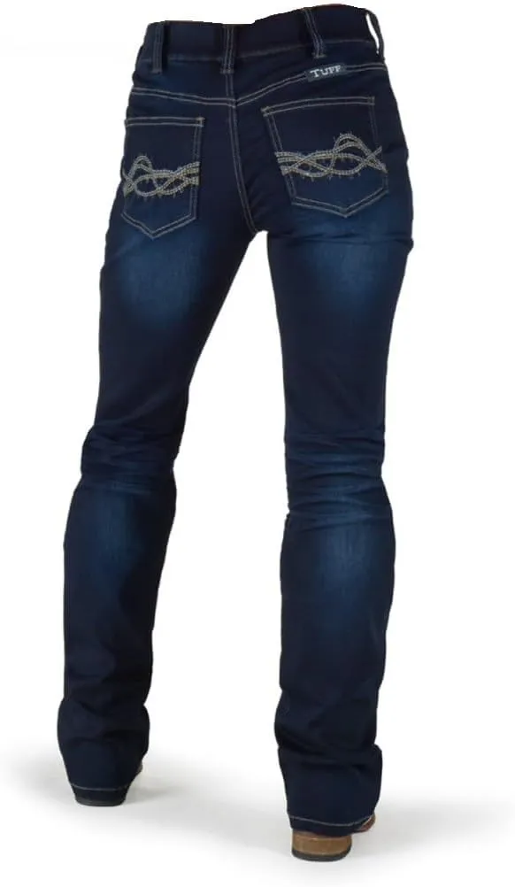 Cowgirl Tuff Western Jeans Womens Shattered Pull On Dark Wash PULDRK