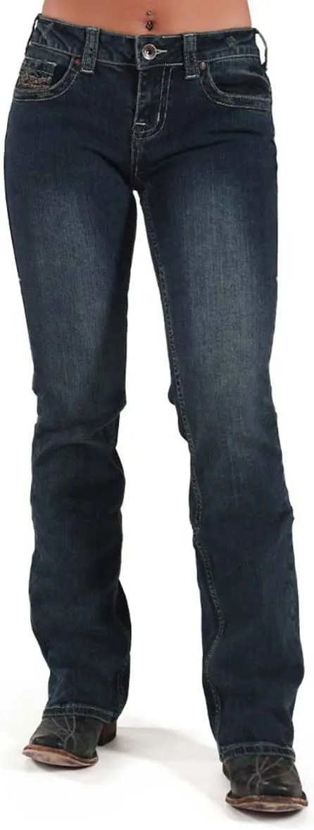 Cowgirl Tuff Women's Dark Wash Don't Fence Me in Jeans Indigo