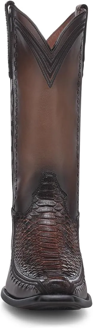 CUADRA Men's Western Boot in Python and Bovine Leather Black 1J3GPH