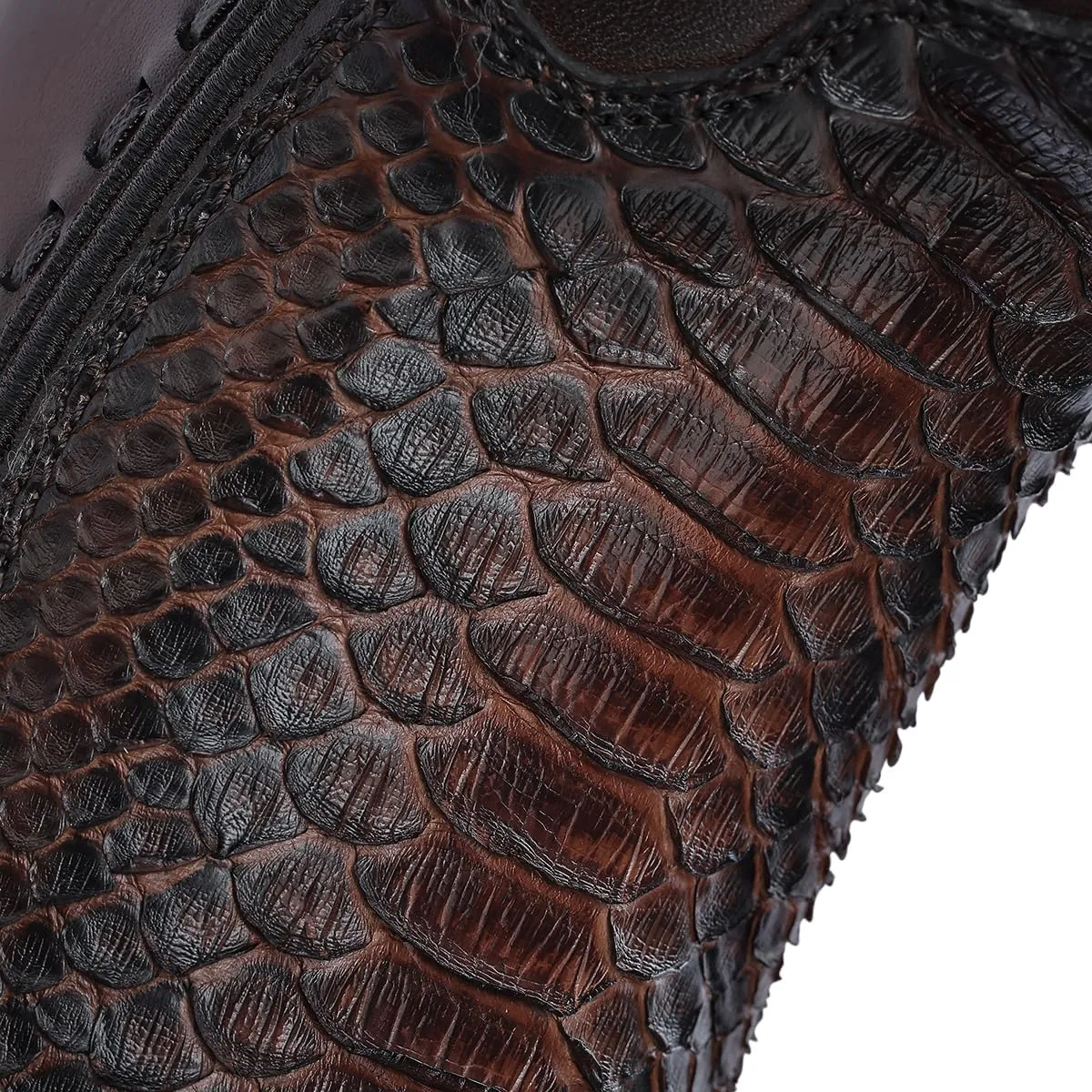 CUADRA Men's Western Boot in Python and Bovine Leather Black 1J3GPH