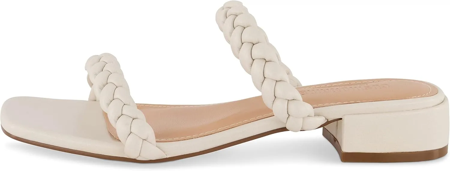 CUSHIONAIRE Women's Neptune braided low block heel sandal  Memory Foam