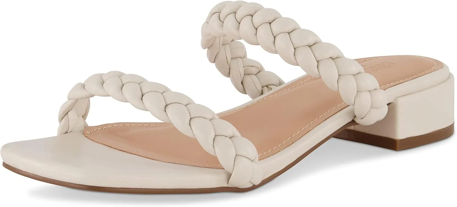 CUSHIONAIRE Women's Neptune braided low block heel sandal  Memory Foam