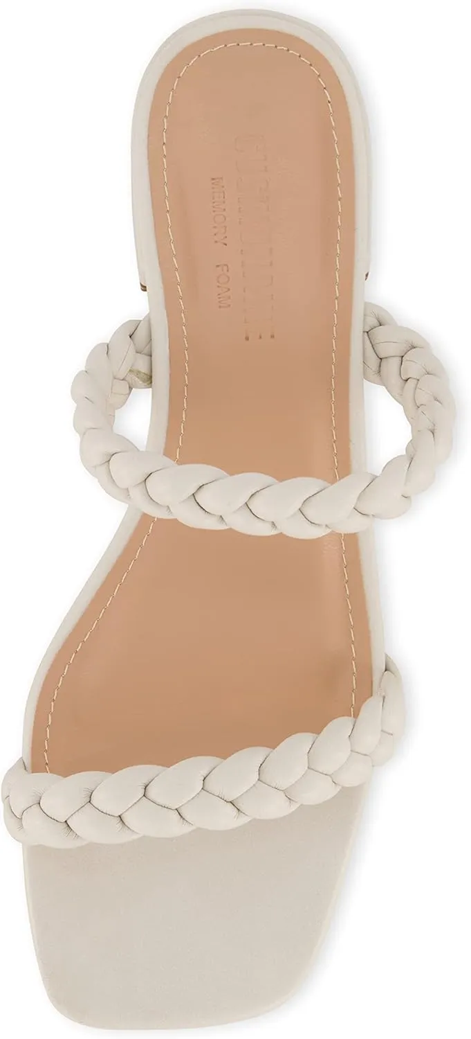 CUSHIONAIRE Women's Neptune braided low block heel sandal  Memory Foam