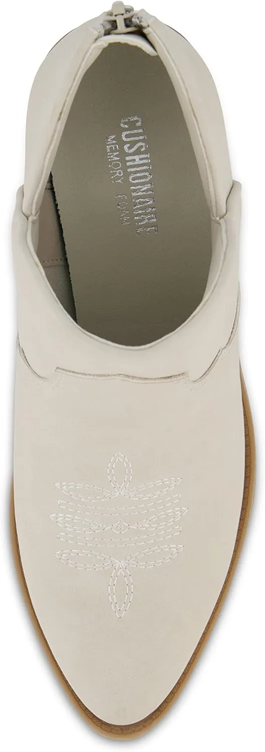 CUSHIONAIRE Women's Rodeo Western Ankle Boot  Memory Foam, Wide Widths Available