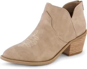 CUSHIONAIRE Women's Rodeo Western Ankle Boot  Memory Foam, Wide Widths Available
