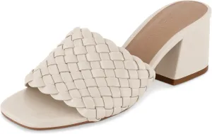 CUSHIONAIRE Women's Tasha woven heel sandal  Memory Foam