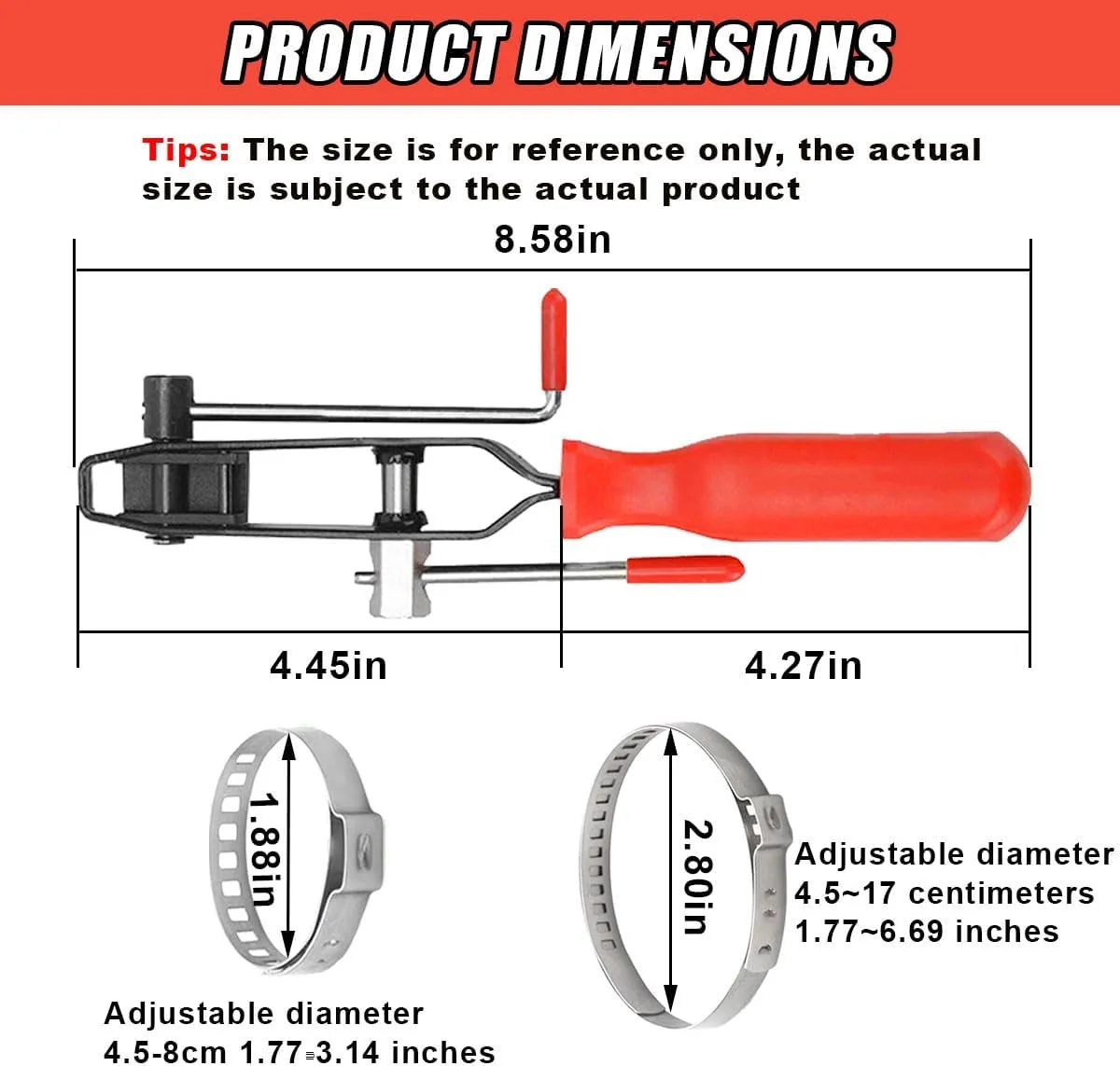 CV Joint Banding Boot Axle Clamp Tool, CV Boot Banding Tool with 12PCS Adjustable Stainless Steel Crimp Bands for Most Car, ATV (13PCS)