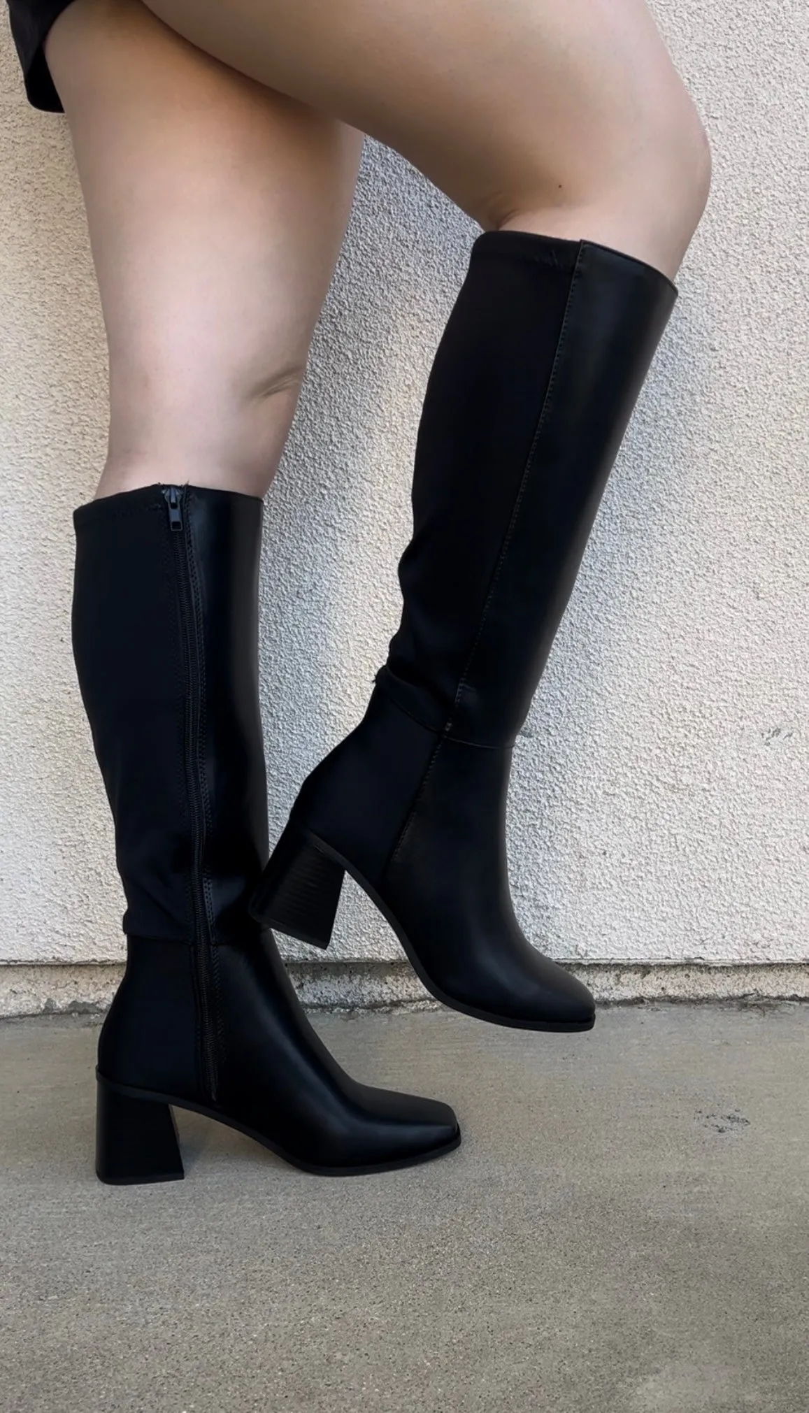Dahlia Wide Knee High Boots - Black