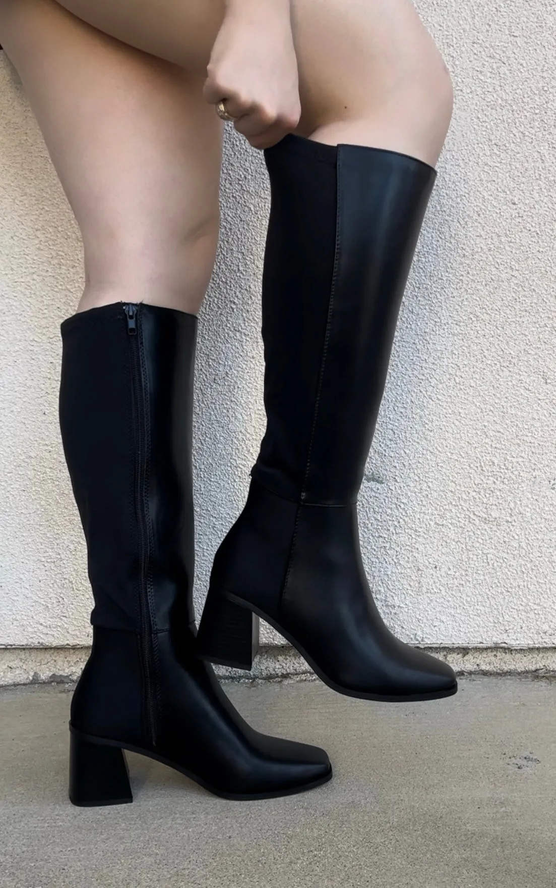 Dahlia Wide Knee High Boots - Black