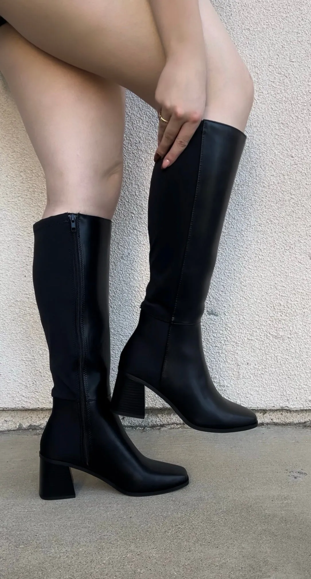 Dahlia Wide Knee High Boots - Black
