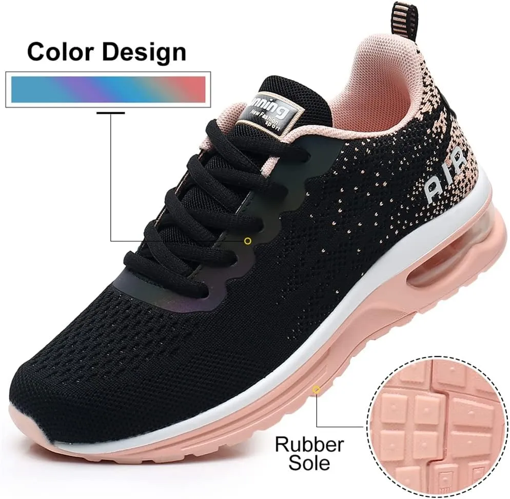 Dannto Women's Lightweight Walking Sneakers Air Cushion Tennis Athletic Running Fashion Sport Shoes for Girls