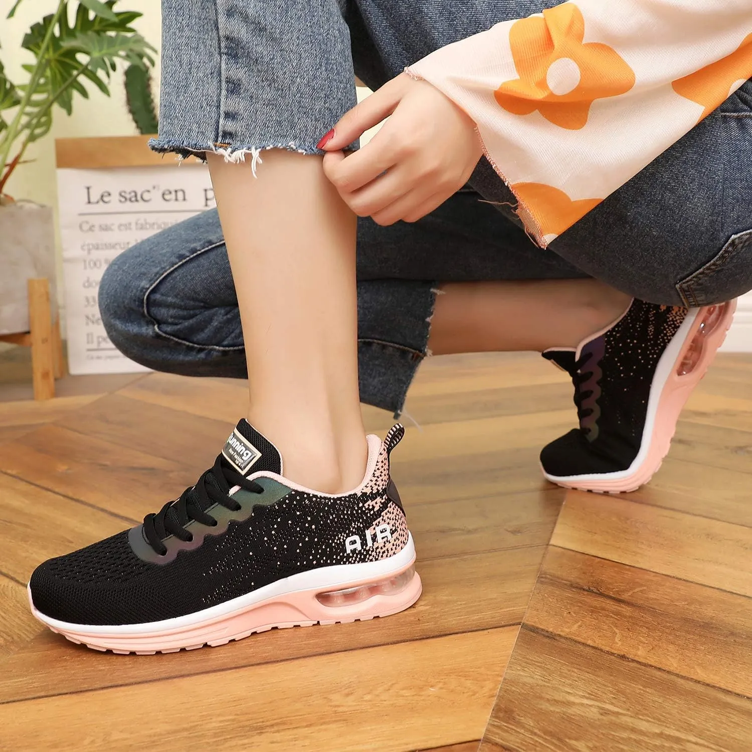 Dannto Women's Lightweight Walking Sneakers Air Cushion Tennis Athletic Running Fashion Sport Shoes for Girls