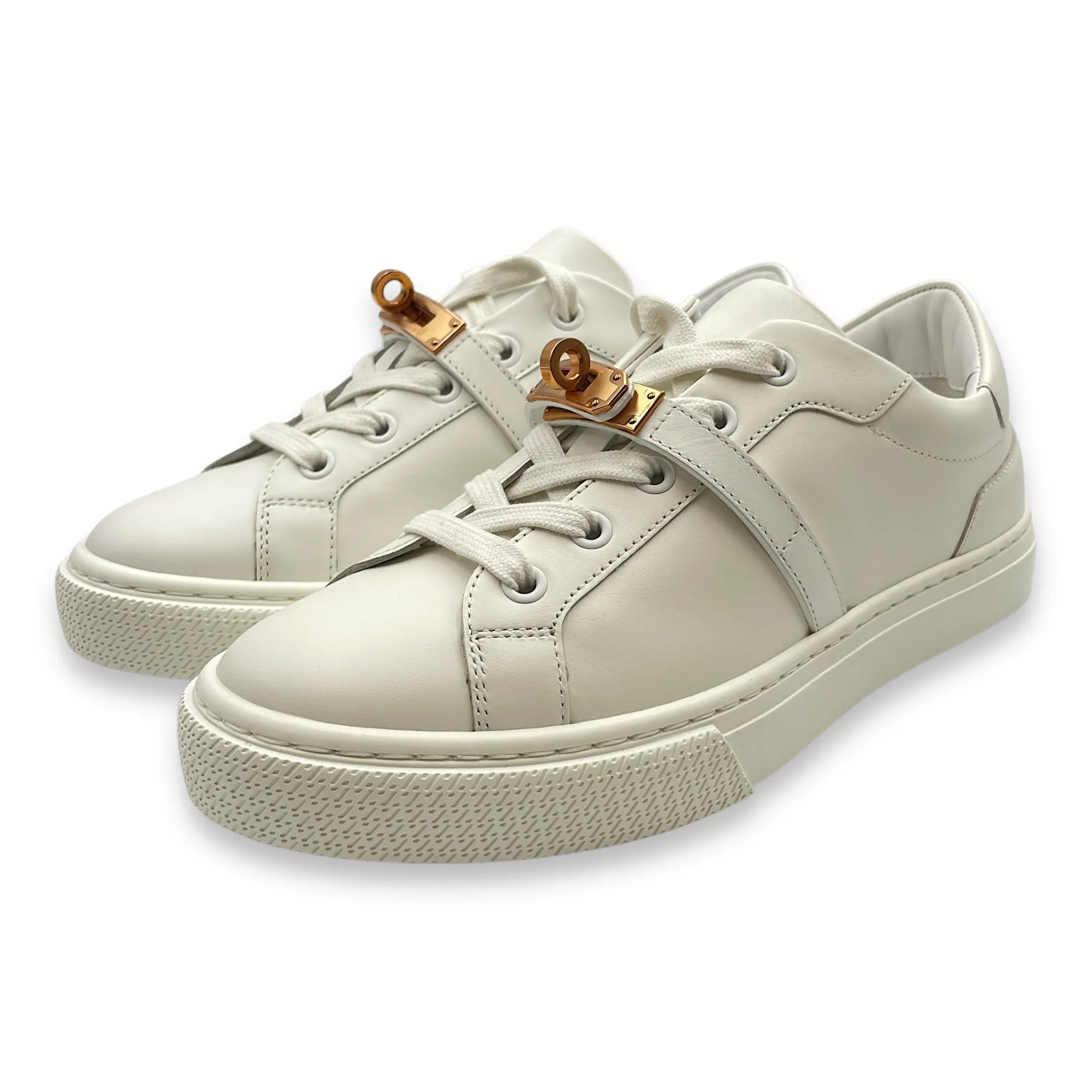 Day 36 Blanc Sneakers in Calfskin, Rose Gold hardware