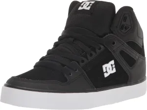 DC Men's Pure High Top Wc Skate Shoes Casual Sneakers, Black/Black/White, 8