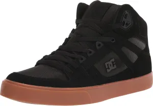 DC Men's Pure High Top Wc Skate Shoes Casual Sneakers, Black/Gum, 17