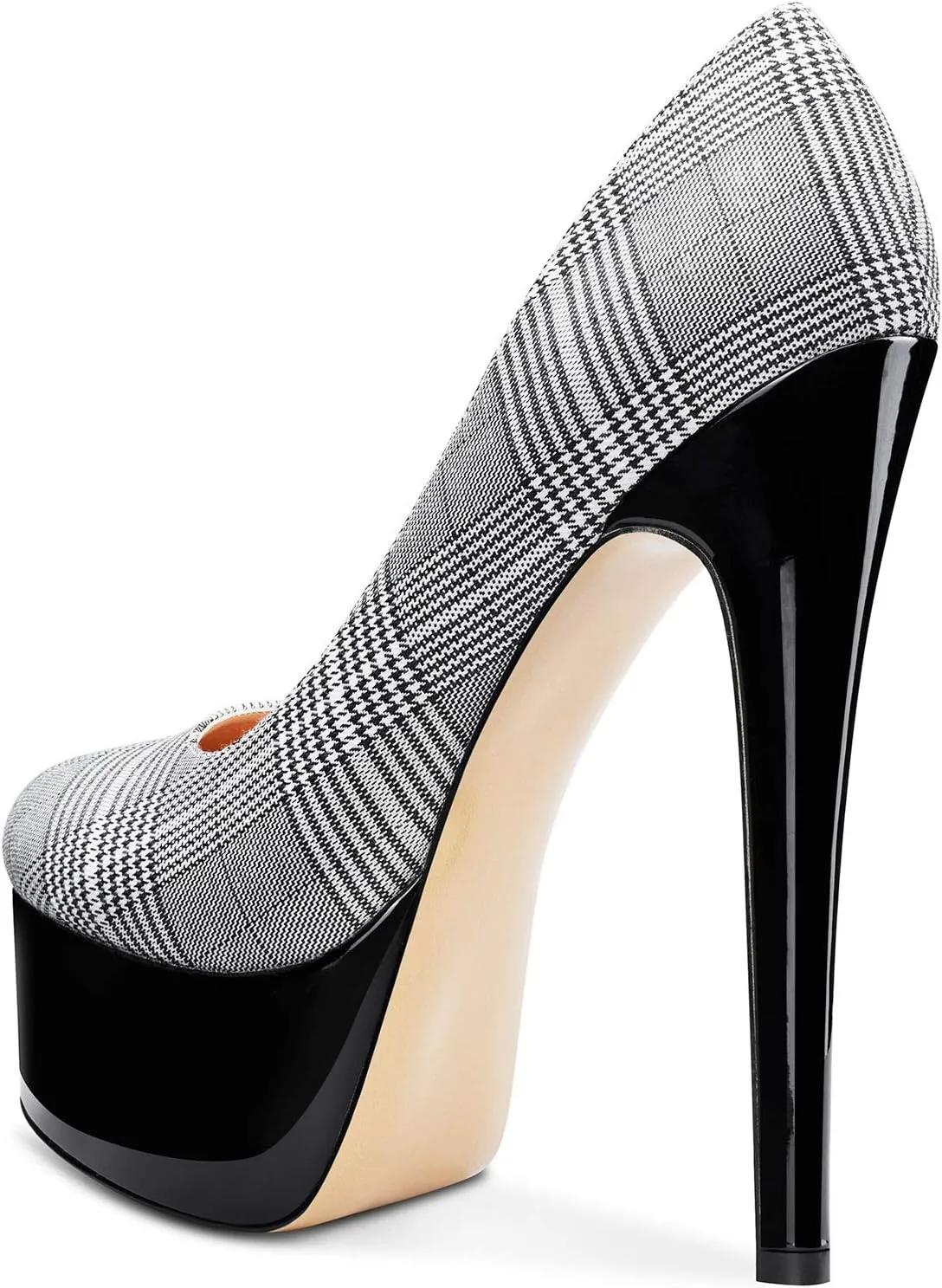 DearOnly Women's High Heels Platform Pumps Slip On Sexy Round Toe Stilettos 5.9" Inch Heel Classic Dress Party Shoes