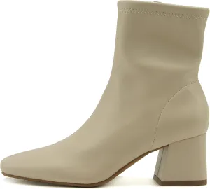 Delicious ADENA – Women Squared Toe Flare Block Heel Soft Stretch Boot Shaft w/Side Zipper Fashion Ankle Bootie