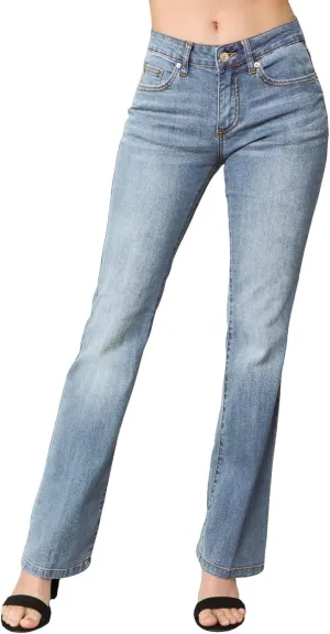Design by Olivia Women's Sexy Stylish Flare Bell Bottom Slim Bootcut Jean