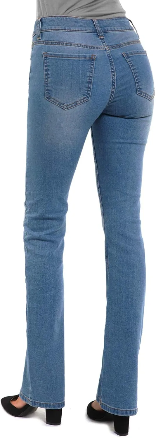 Design by Olivia Women's Sexy Stylish Flare Bell Bottom Slim Bootcut Jean