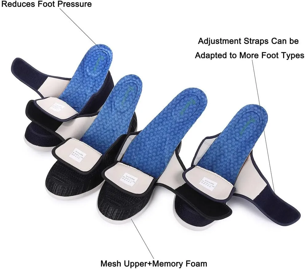 Diabetic Shoes for Men, Wide Width Elderly Men's Shoes, Adjustable Closure Lightweight Breathable, Swollen Feet Walking Edema Sneakers