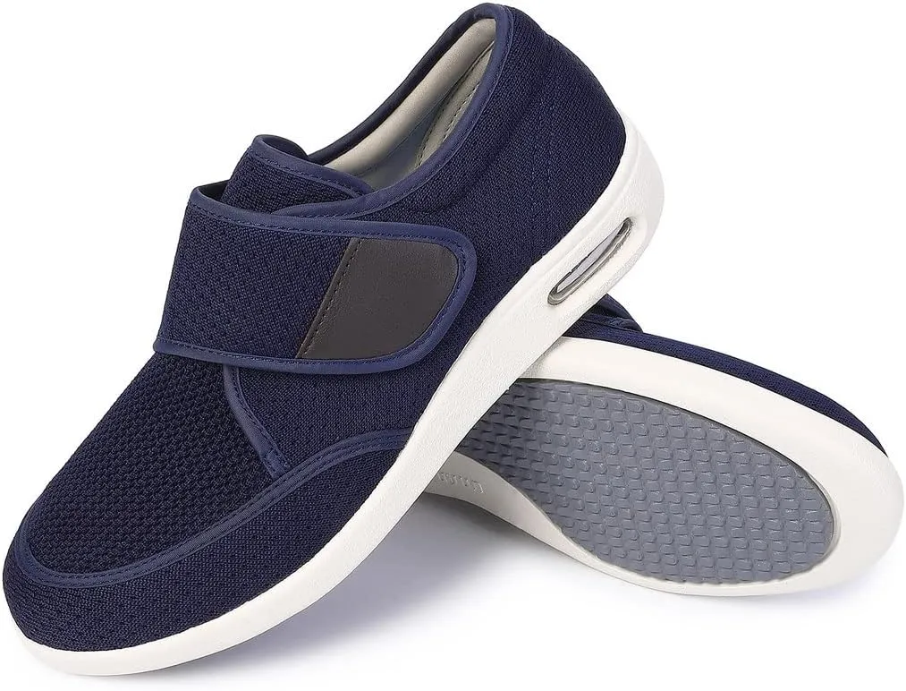 Diabetic Shoes for Men, Wide Width Elderly Men's Shoes, Adjustable Closure Lightweight Breathable, Swollen Feet Walking Edema Sneakers