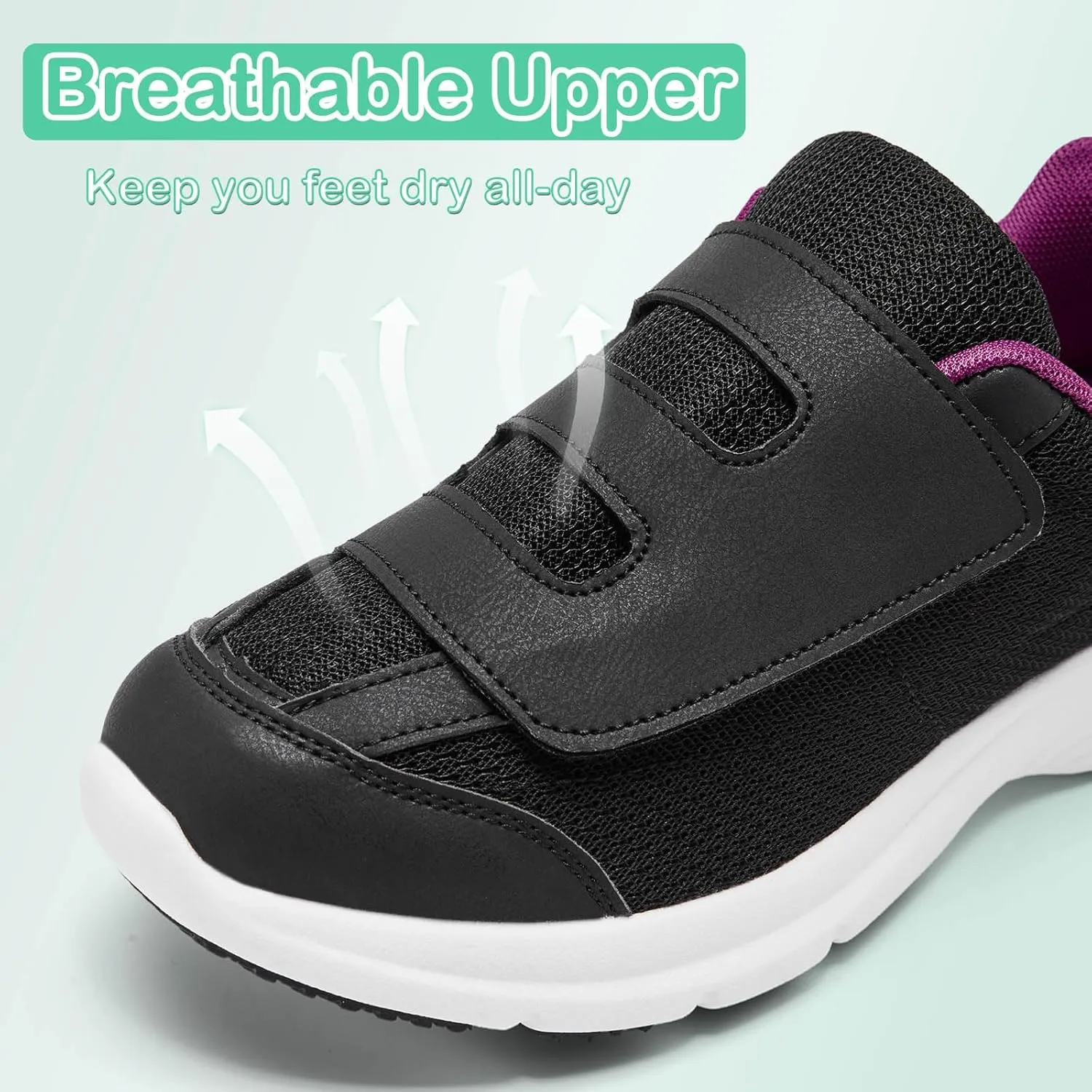 Diabetic Shoes for Women Extra Wide Width Slip-On Orthopedic Elderly Shoes with Adjustable Strap Lightweight Breathable Easy On/Off, Swollen Feet Walking Edema Sneakers