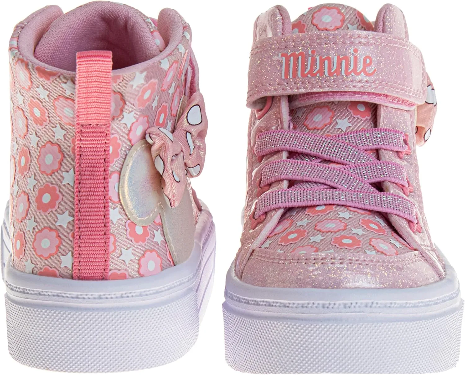Disney Princess Minnie Mouse Frozen Encanto Hightop Sneakers - Snow White Ariel Elsa Maribel Minnie Ankle Shoes (Sizes: 6-12 Toddler - Little Kids)