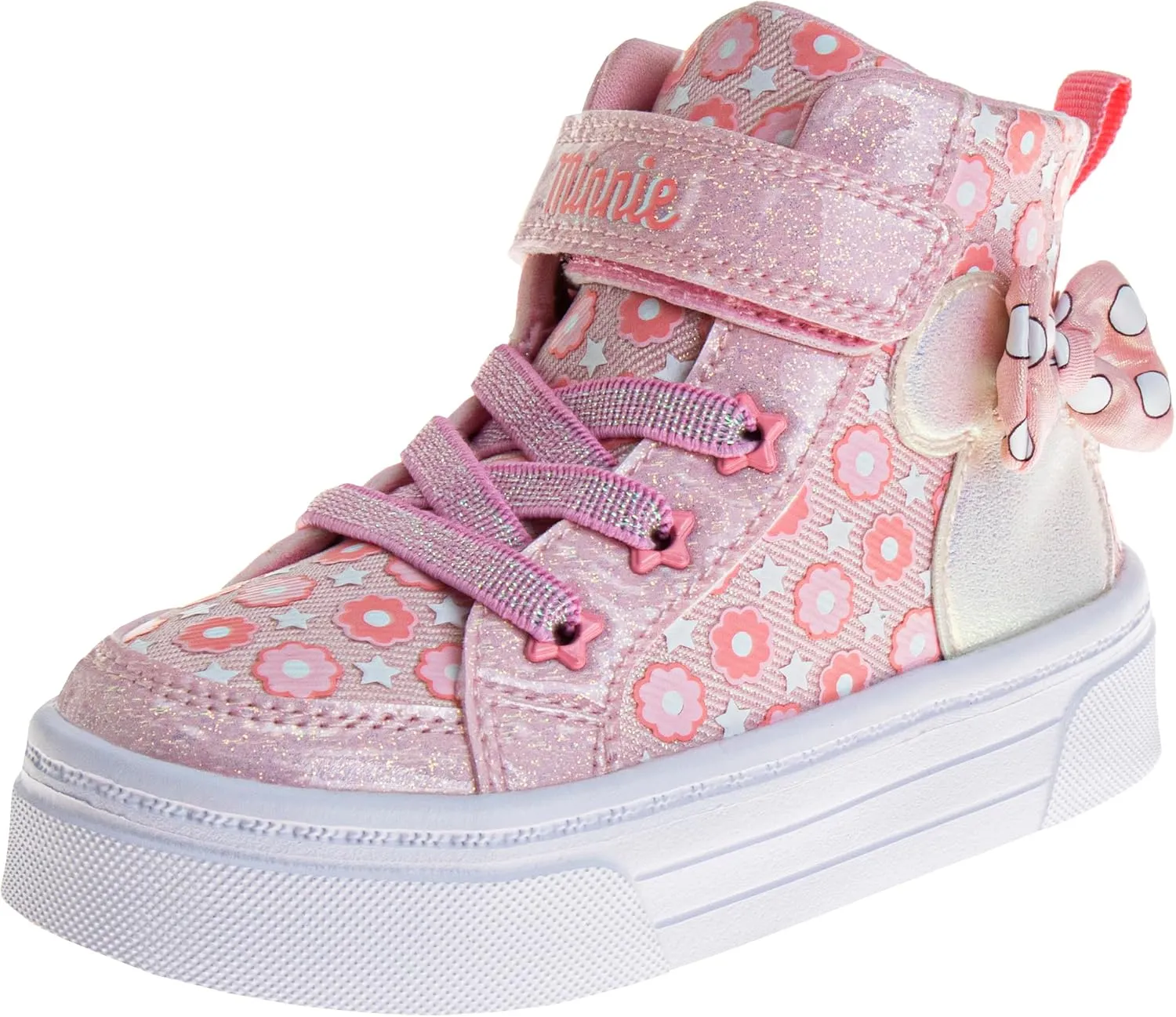 Disney Princess Minnie Mouse Frozen Encanto Hightop Sneakers - Snow White Ariel Elsa Maribel Minnie Ankle Shoes (Sizes: 6-12 Toddler - Little Kids)