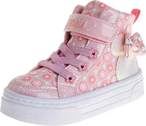 Disney Princess Minnie Mouse Frozen Encanto Hightop Sneakers - Snow White Ariel Elsa Maribel Minnie Ankle Shoes (Sizes: 6-12 Toddler - Little Kids)