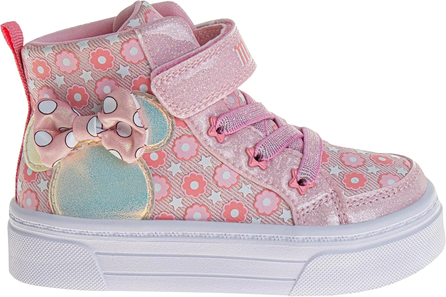 Disney Princess Minnie Mouse Frozen Encanto Hightop Sneakers - Snow White Ariel Elsa Maribel Minnie Ankle Shoes (Sizes: 6-12 Toddler - Little Kids)